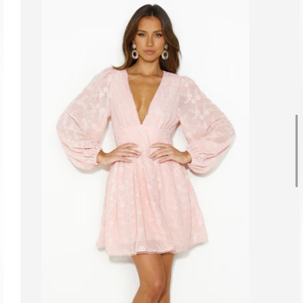 Flower patch mini dress pink